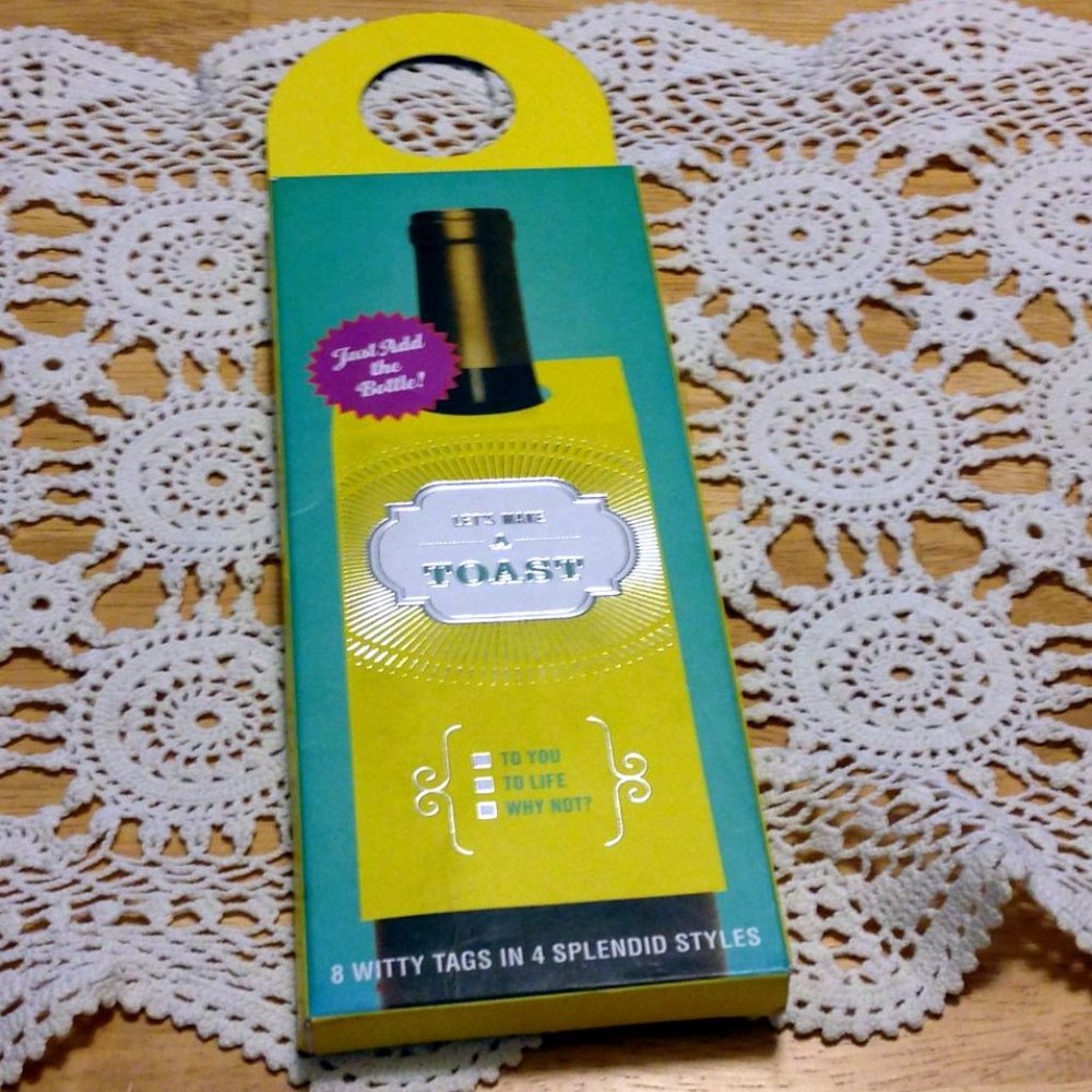 Festive, wine gift tags, you pick saying for holidays, birthdays, etc